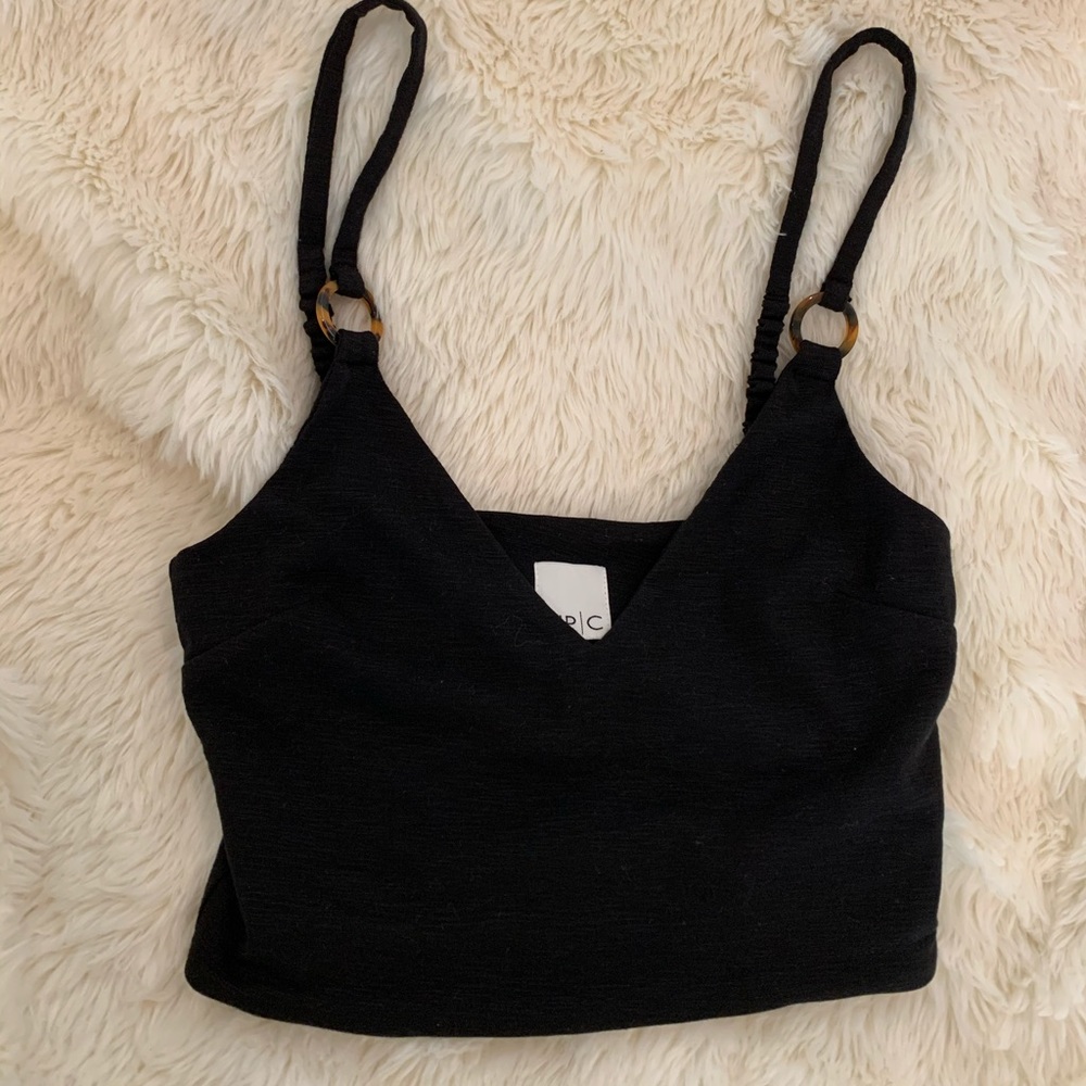 New MinkPink Black Crop Tank